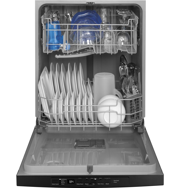 Top Control with Plastic Interior Dishwasher with Sanitize Cycle & Dry Boost GDT530PGPBB