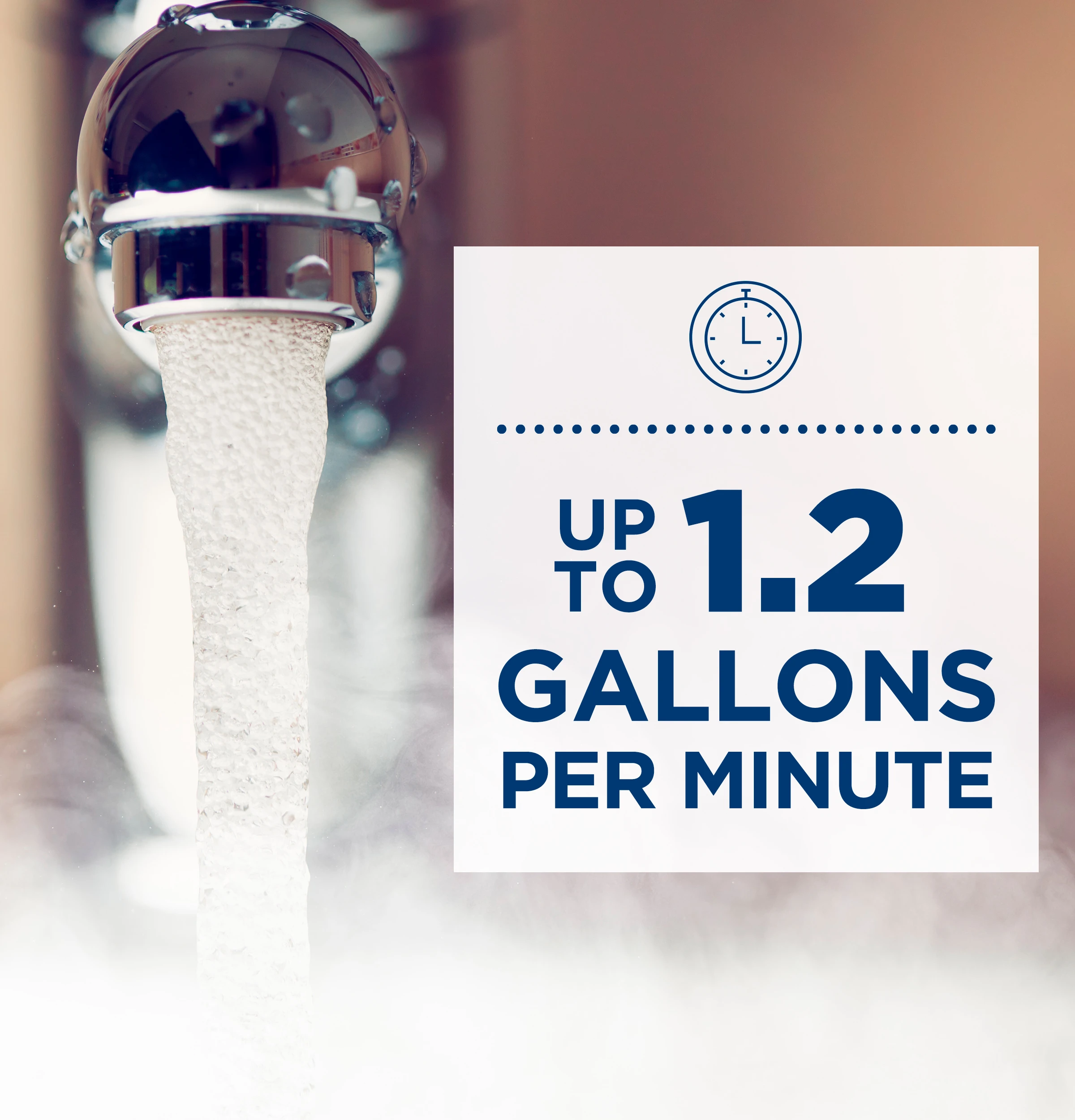 Performance Up to 1.2 Gallons Per Minute (GPM)