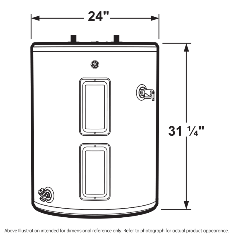 26 Gallon Top Port Lowboy Electric Water Heater GE30L08BAM, product image 13 of 17