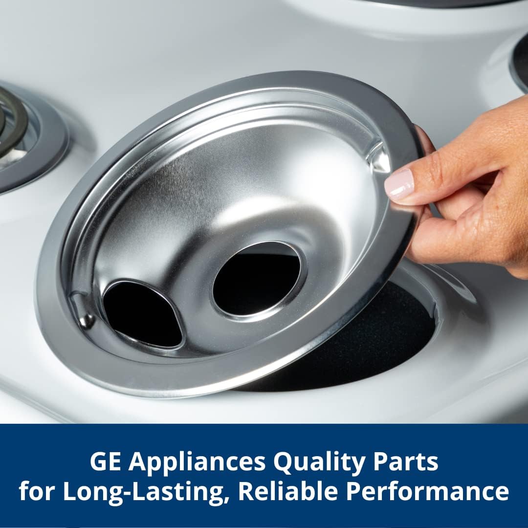 Range 4-Piece Chrome Drip Pan Set – 4-Pack Includes 3 6" and 1 8" Pans GE3618CA