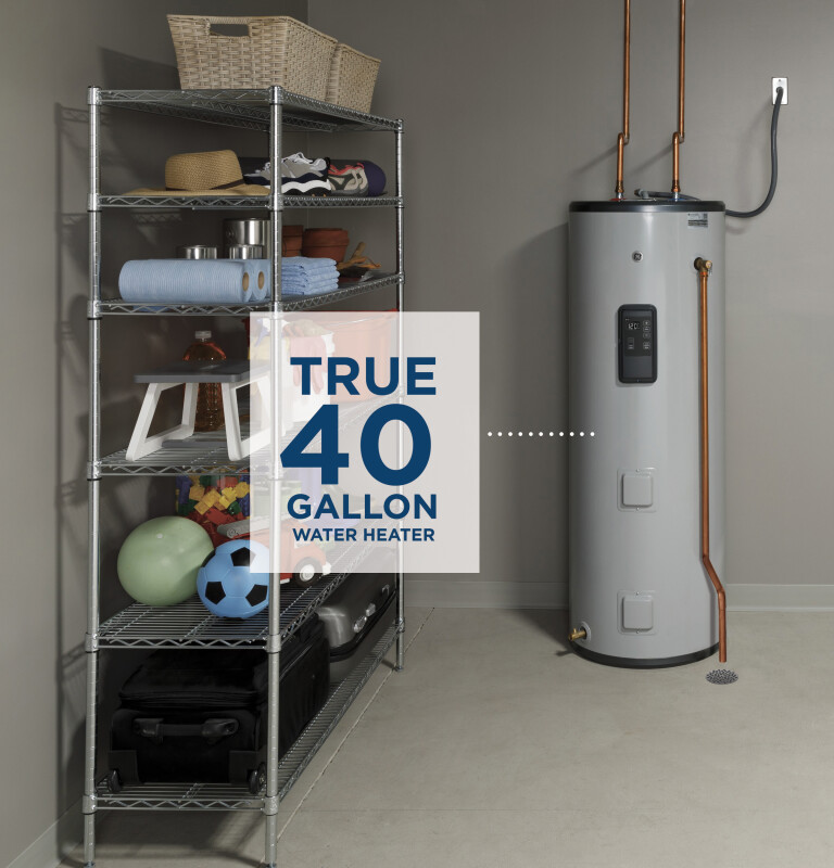 Smart 40 Gallon Tall Electric Water Heater GE40T12BLM, product image 3 of 17
