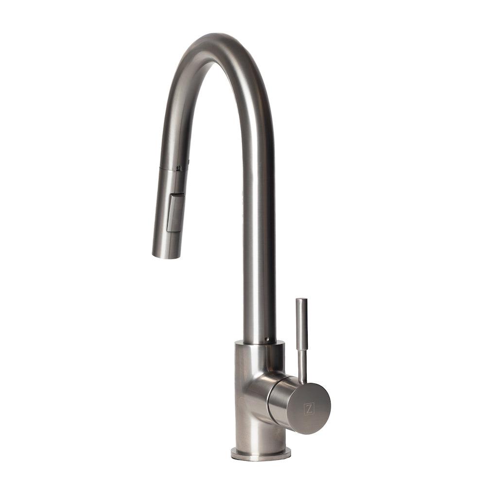 Gemini Pull Down Single Handle Kitchen Faucet In Brushed Nickel GEMKFBN
