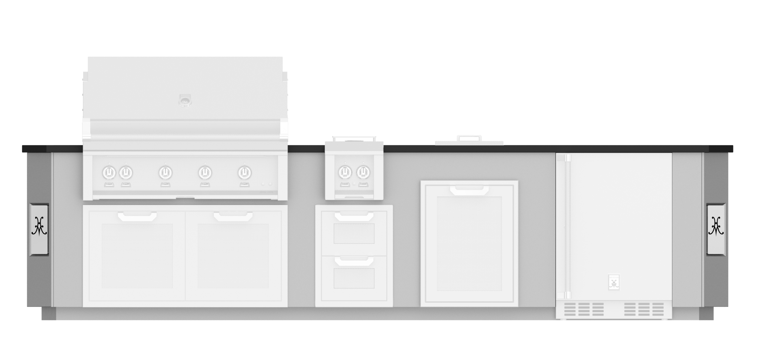 12' Outdoor Living Suites with Side Burner (Custom Countertop) GES12