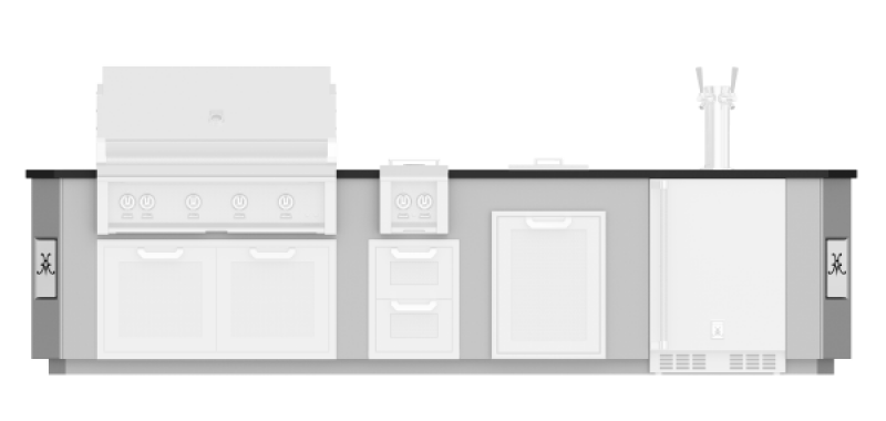 12' Outdoor Living Suites with Side Burner and Beer Dispenser (Custom Countertop) GES121
