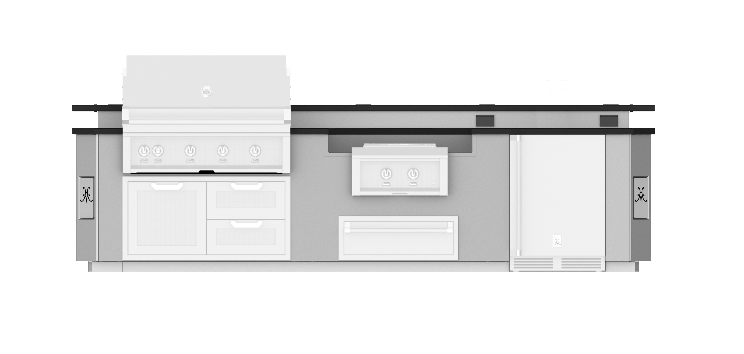 12' Outdoor Living Suite with Power Burner and Bar (Custom Countertop) GESBP12