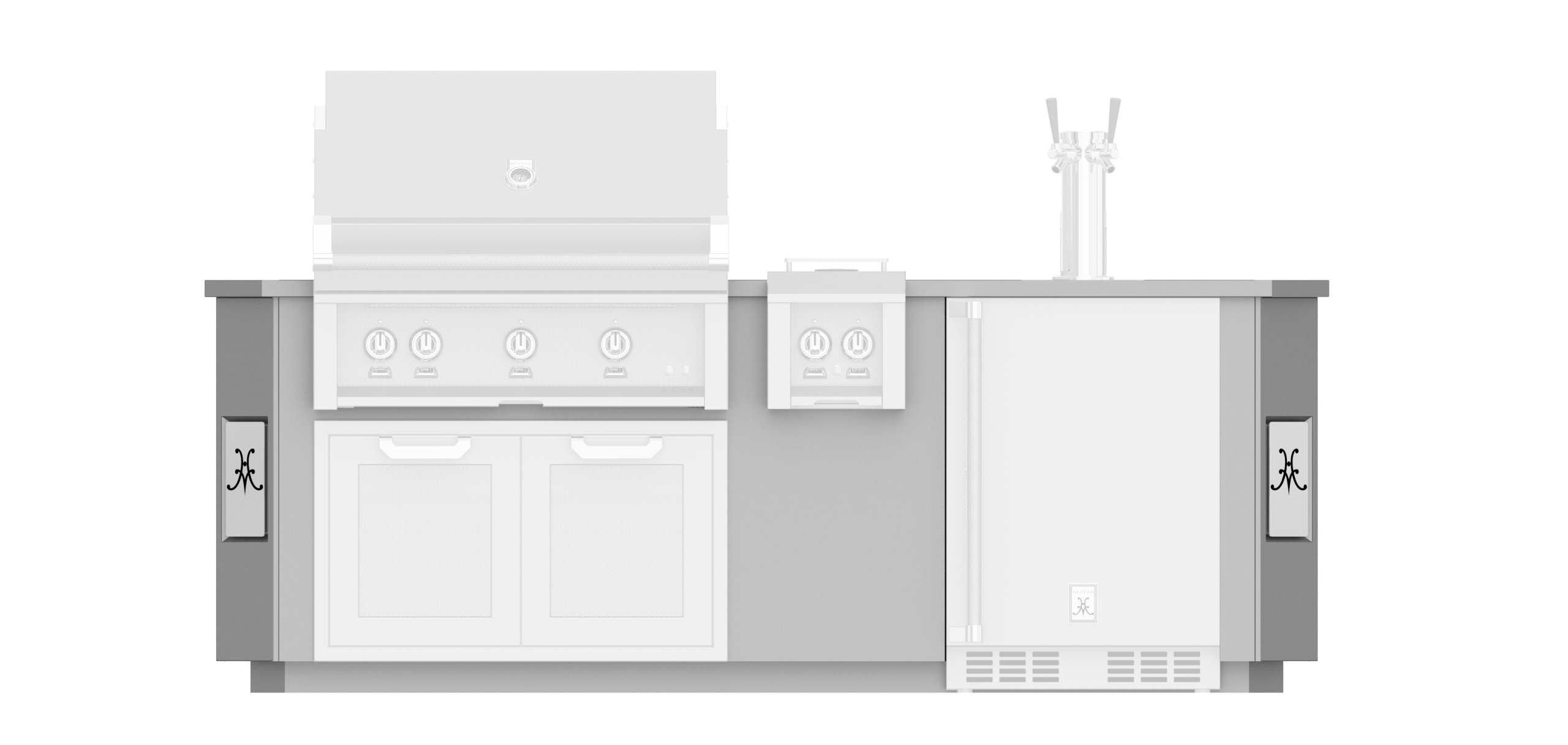 8' Outdoor Living Suite with Side Burner and Beer Dispenser GESD08