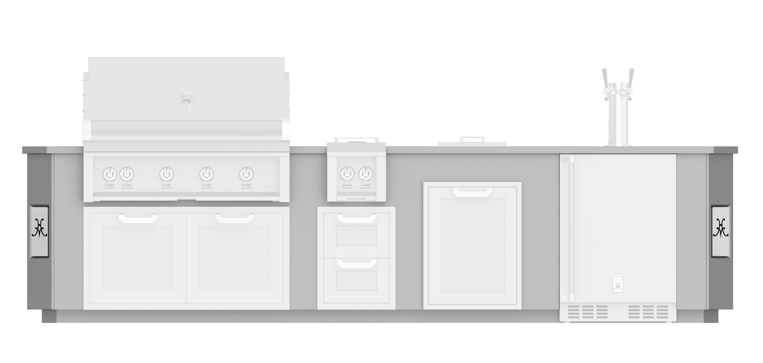 12' Outdoor Living Suites with Side Burner and Beer Dispenser GESD12