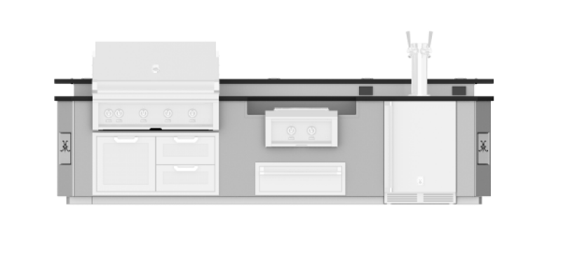 12' Outdoor Living Suite with Power Burner, Bar and Beer Dispenser (Custom Countertop) GESDB121