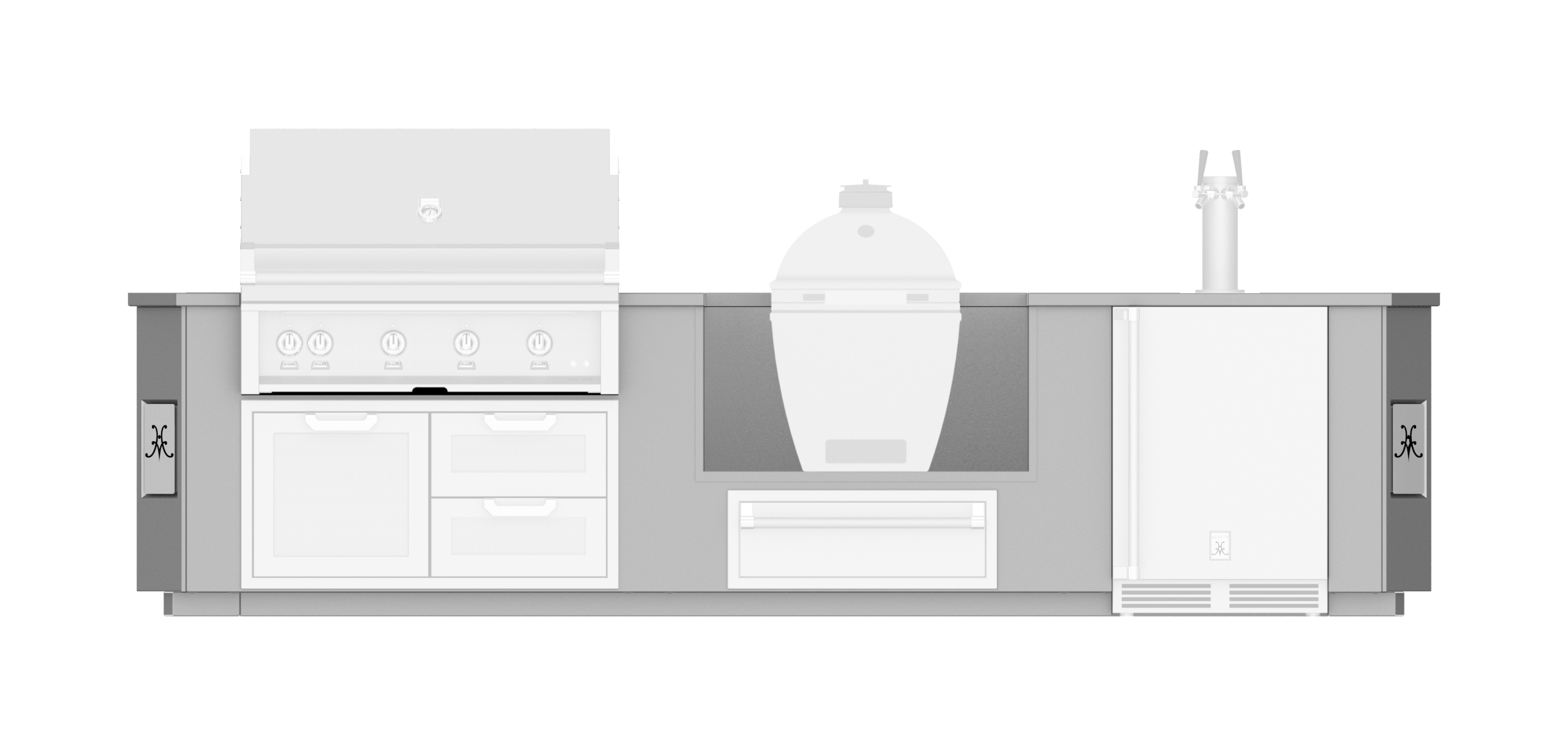 12' Outdoor Living Suite with Egg Shaped Smoker/Grill and Beer Dispenser GESDK12