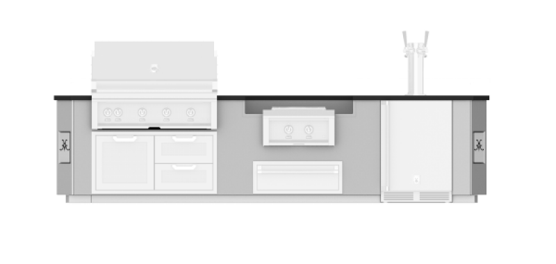 12' Outdoor Living Suite with Power Burner and Beer Dispenser (Custom Countertop) GESP121