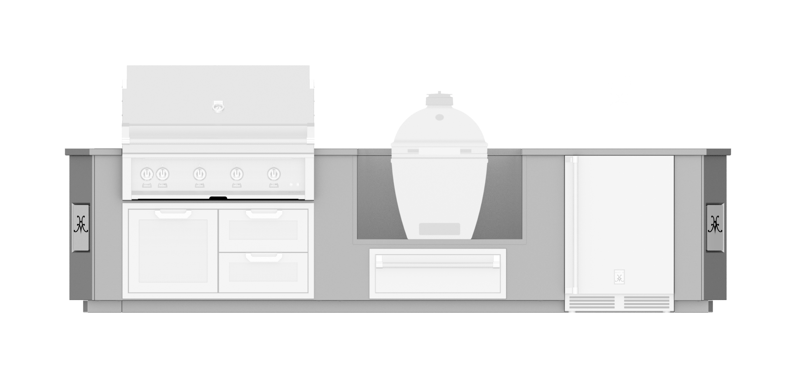 12′ Outdoor Living Suite with Egg Shaped Smoker/Grill GESSK12