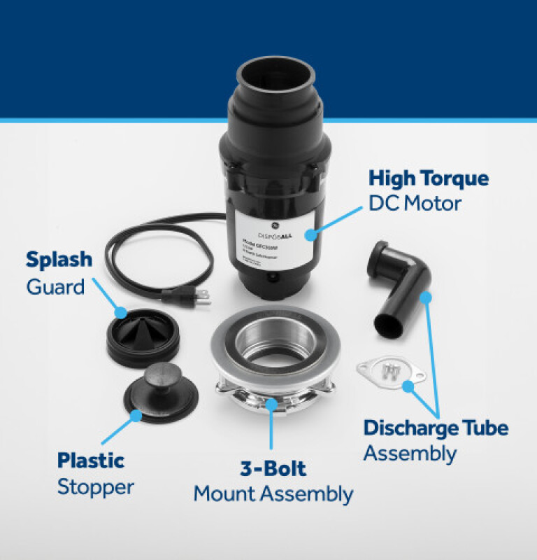 Disposall® 1/3 Hp Continuous Feed Garbage Disposer - Corded view 20