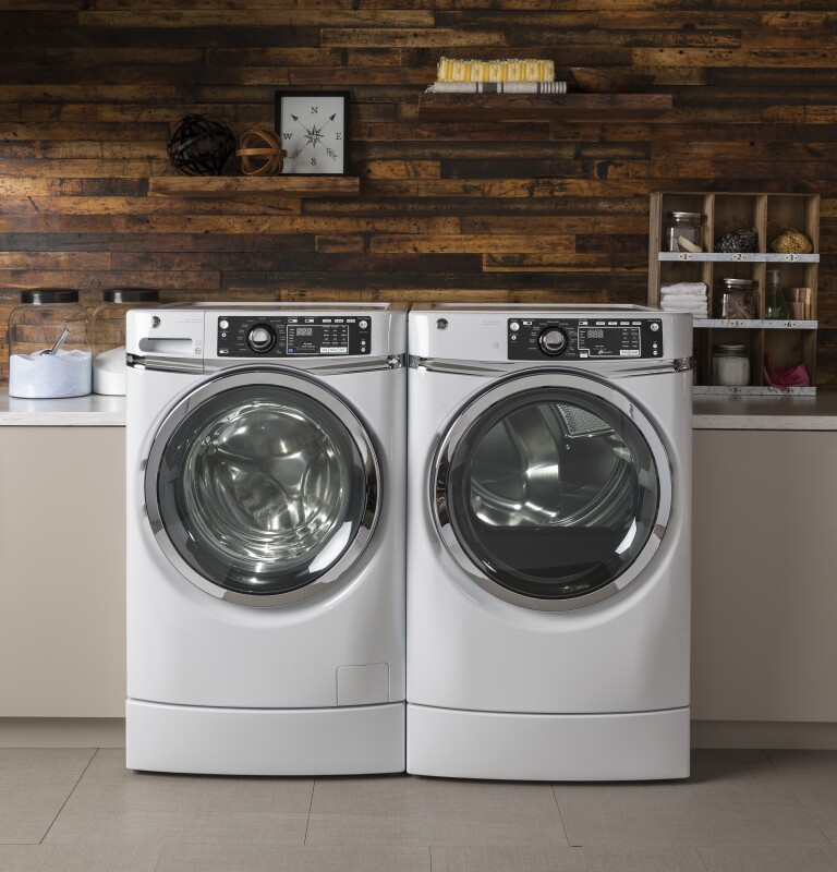 8.3 cu. ft. Capacity RightHeight Front Load Electric Dryer with Steam GFD49ERSKWW, product image 6 of 10