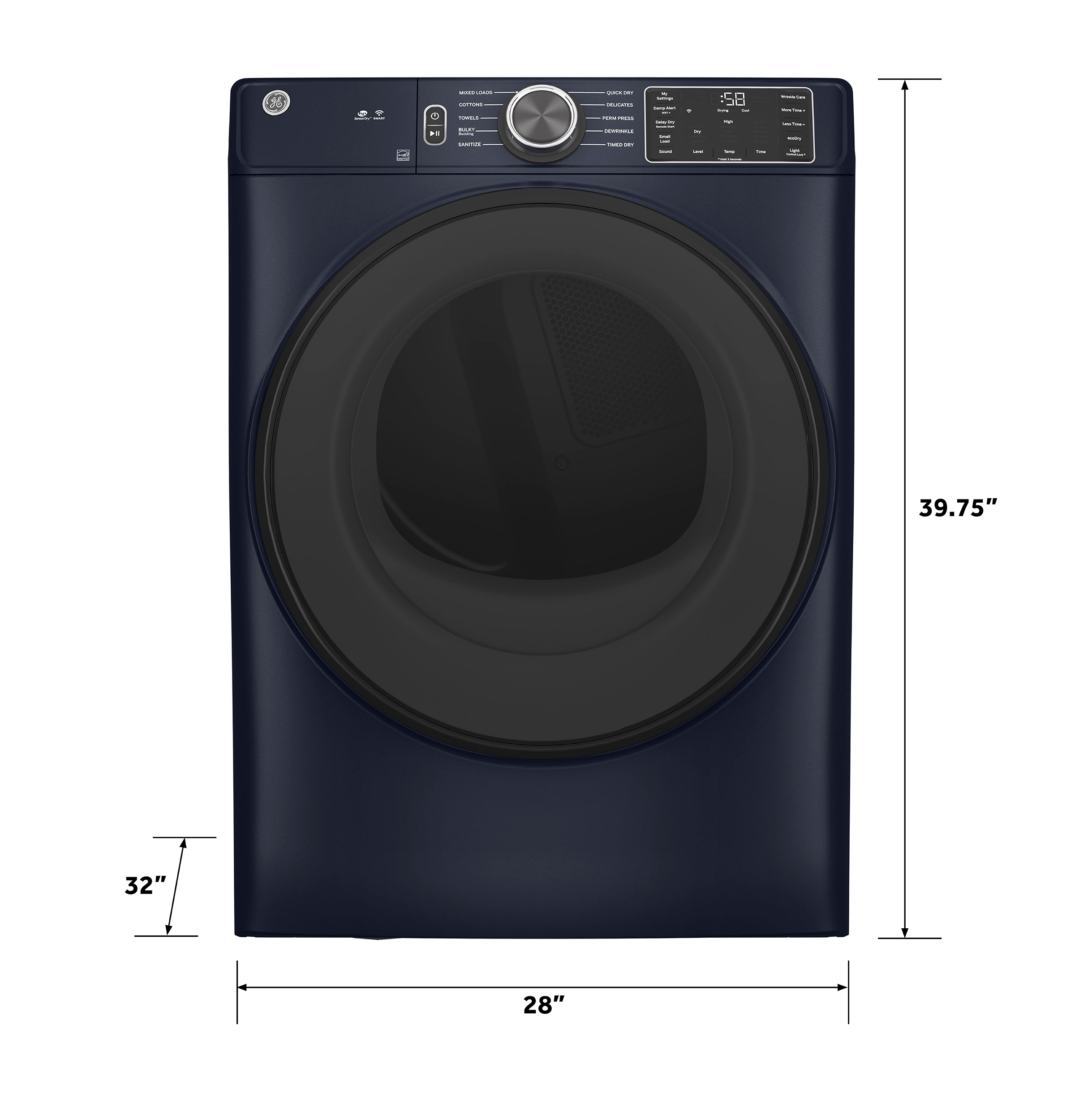 7.8 cu. ft. Capacity Smart Front Load Electric Dryer with Sanitize Cycle view 14