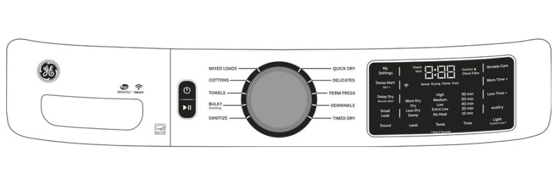 7.8 cu. ft. Capacity Smart Front Load Electric Dryer with Sanitize Cycle view 3