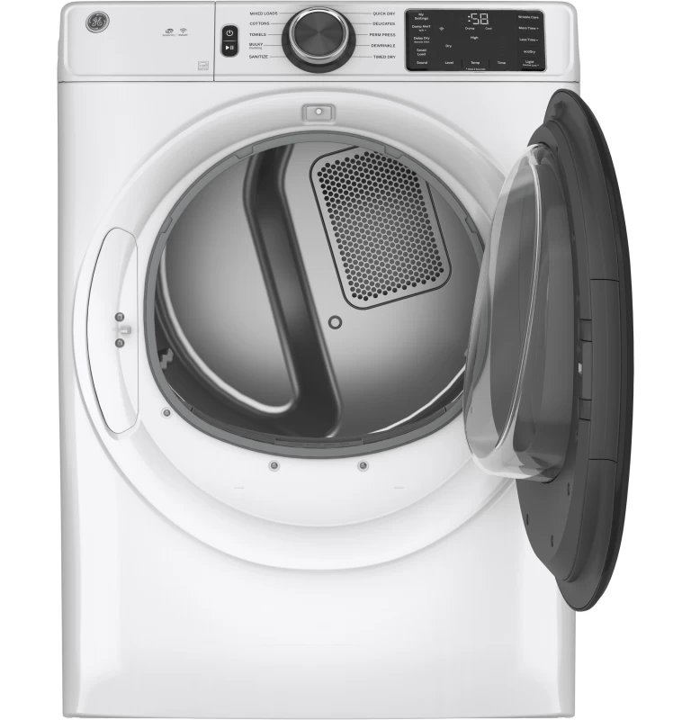 7.8 cu. ft. Capacity Smart Front Load Electric Dryer with Sanitize Cycle GFD55ESSNWW