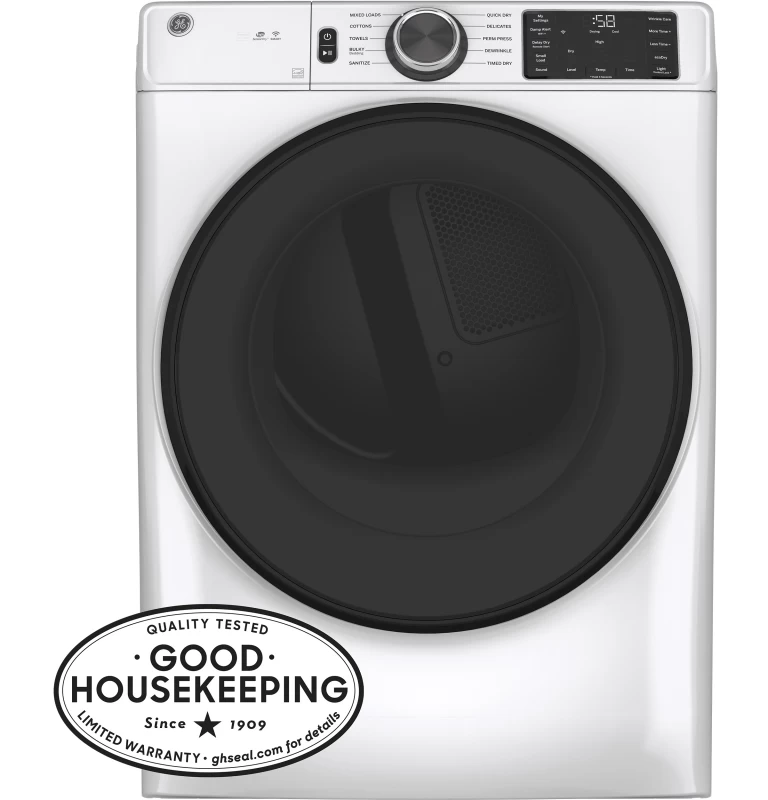 7.8 cu. ft. Capacity Smart Front Load Electric Dryer with Sanitize Cycle GFD55ESSNWW