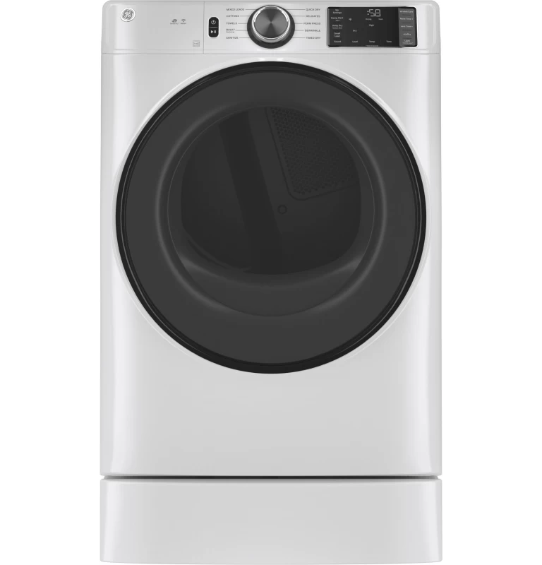 7.8 cu. ft. Capacity Smart Front Load Electric Dryer with Sanitize Cycle GFD55ESSNWW
