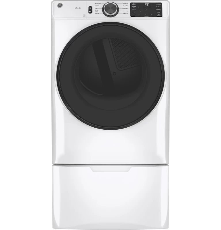 7.8 cu. ft. Capacity Smart Front Load Electric Dryer with Sanitize Cycle GFD55ESSNWW