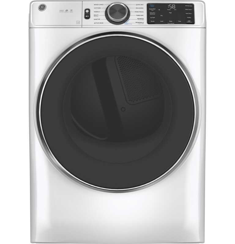 7.8 cu. ft. Capacity Smart Front Load Electric Dryer with Steam and Sanitize Cycle GFD65ESSNWW