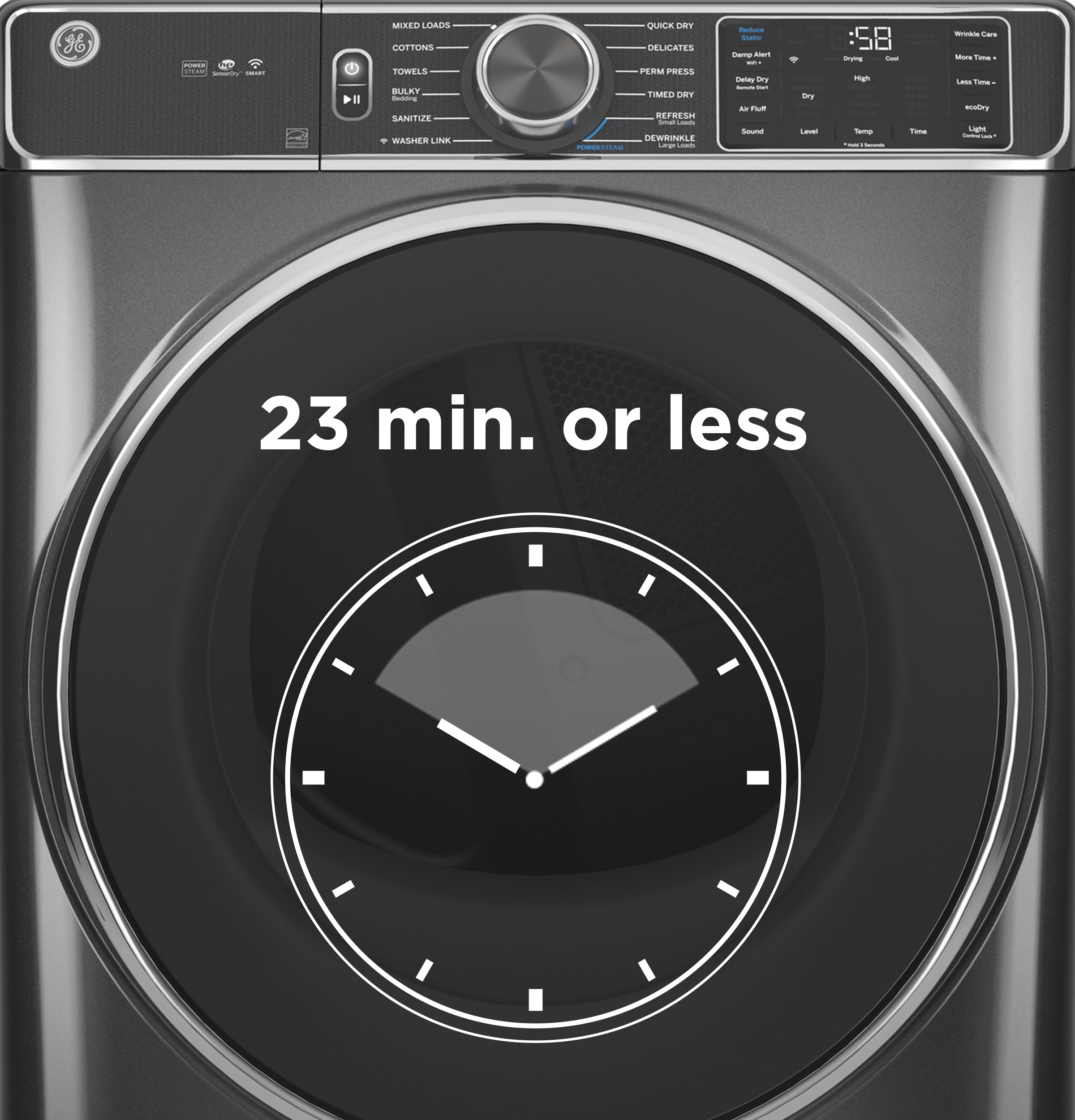 7.8 cu. ft. Capacity Smart Front Load Electric Dryer with Steam and Sanitize Cycle view 10