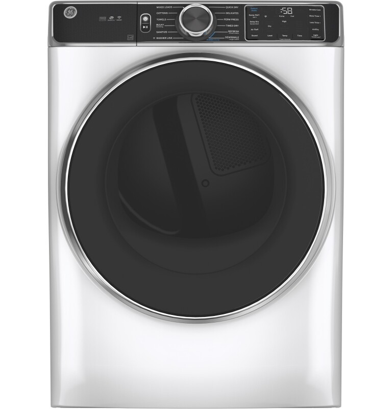 7.8 cu. ft. Capacity Smart Front Load Electric Dryer with Steam and Sanitize Cycle GFD85ESSNWW