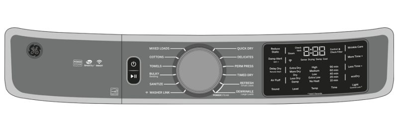 7.8 cu. ft. Capacity Smart Front Load Gas Dryer with Steam and Sanitize Cycle GFD85GSPNRS