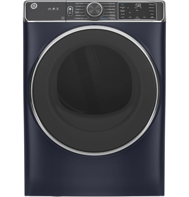 GE 7.8 cu. ft. Capacity Smart Front Load Gas Dryer with Steam and Sanitize Cycle Sapphire Blue GFD85GSPNRS Picture 1