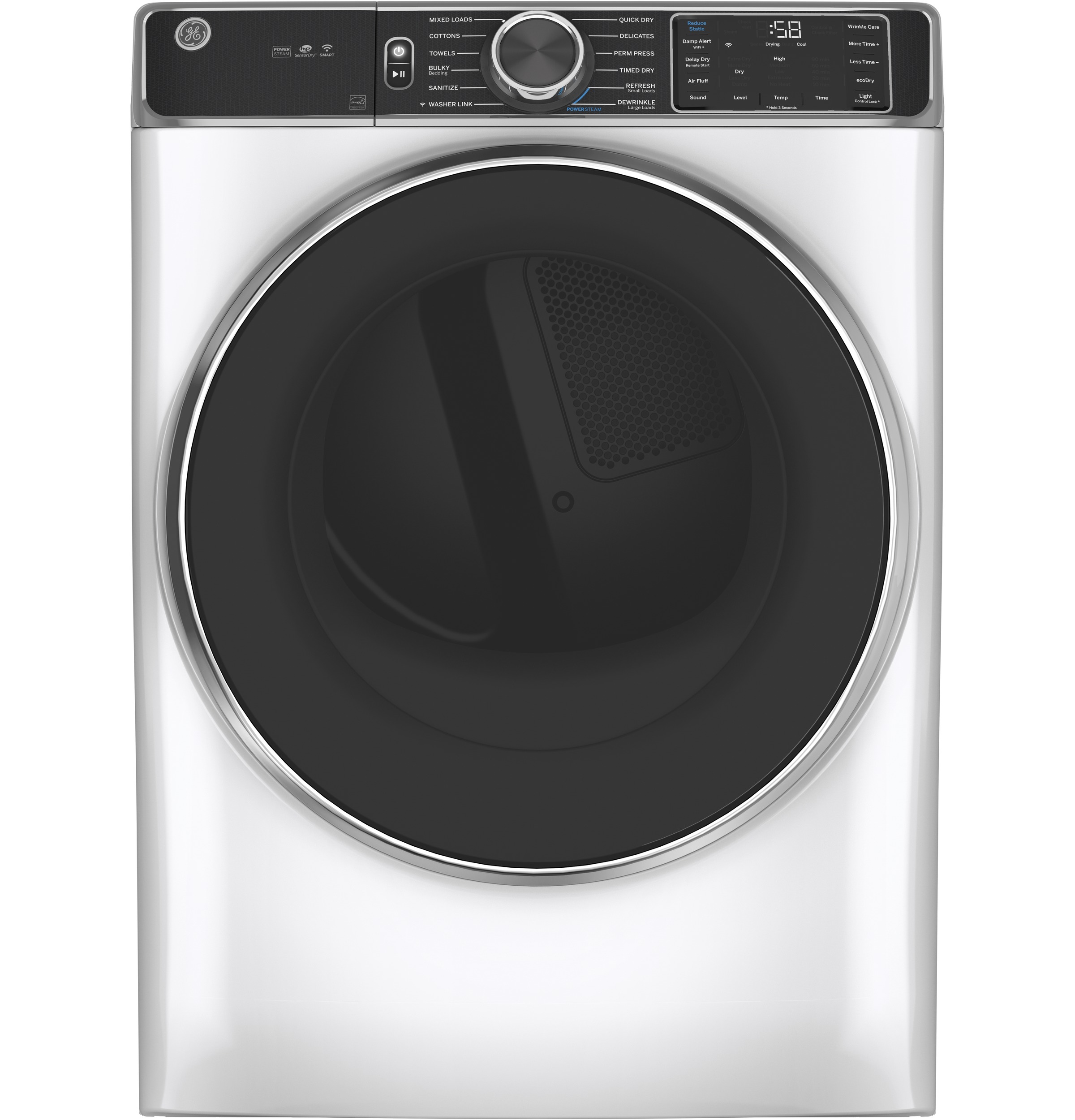 7.8 cu. ft. Capacity Smart Front Load Gas Dryer with Steam and Sanitize Cycle GFD85GSSNWW