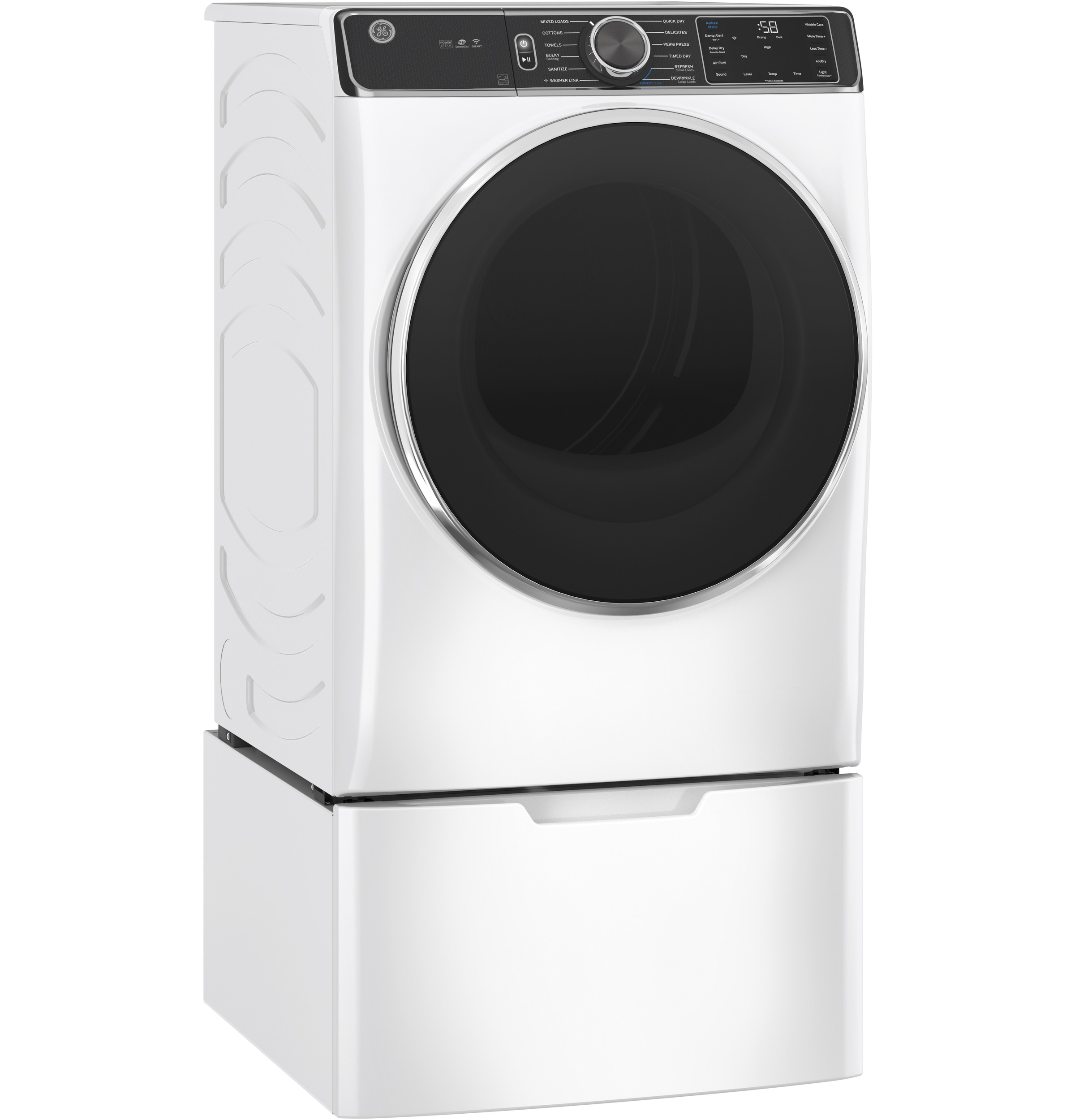7.8 cu. ft. Capacity Smart Front Load Gas Dryer with Steam and Sanitize Cycle GFD85GSSNWW