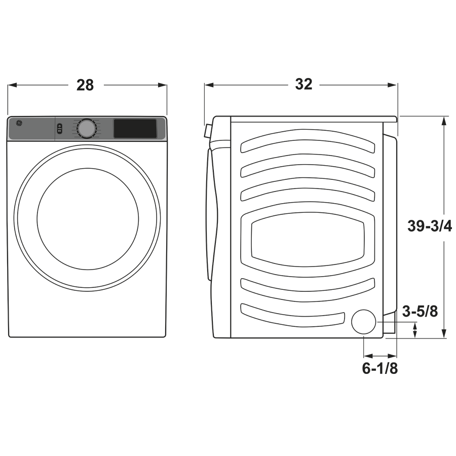 7.8 cu. ft. Capacity Smart Front Load Gas Dryer with Steam and Sanitize Cycle GFD85GSSNWW