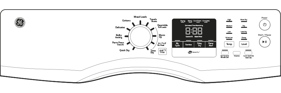7.5 cu. ft. capacity frontload dryer GFDN160GJWW, product image 9 of 9