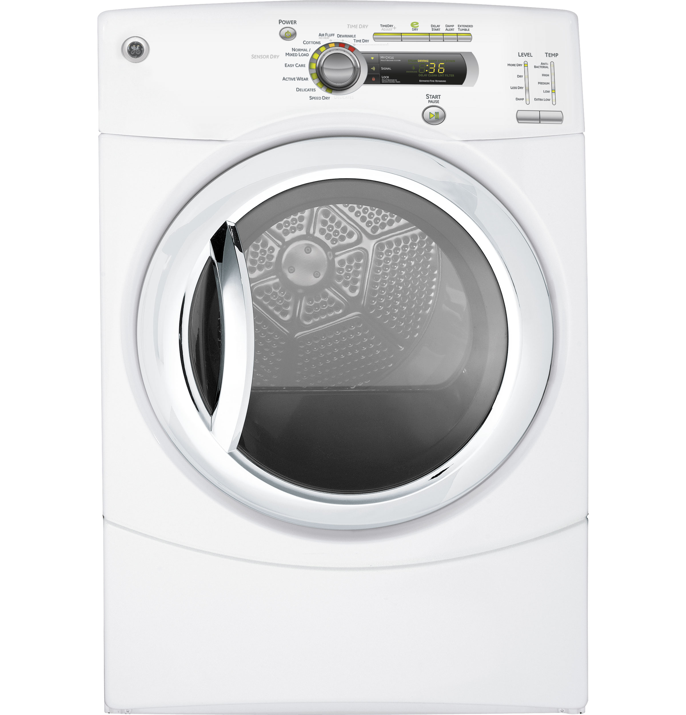 7.0 cu. ft. stainless steel capacity frontload dryer GFDN240GLWW