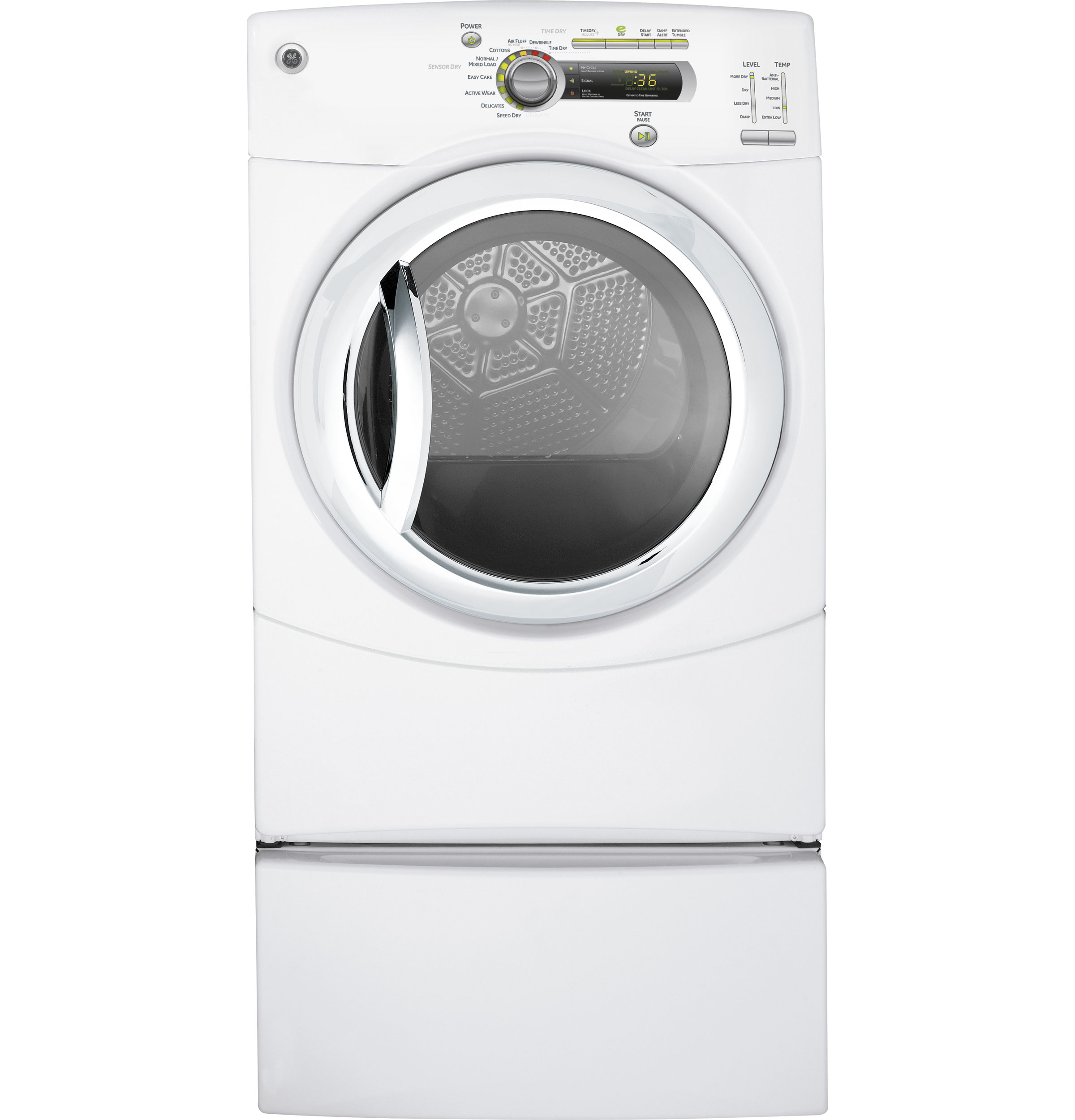 7.0 cu. ft. stainless steel capacity frontload dryer GFDN240GLWW, product image 2 of 7