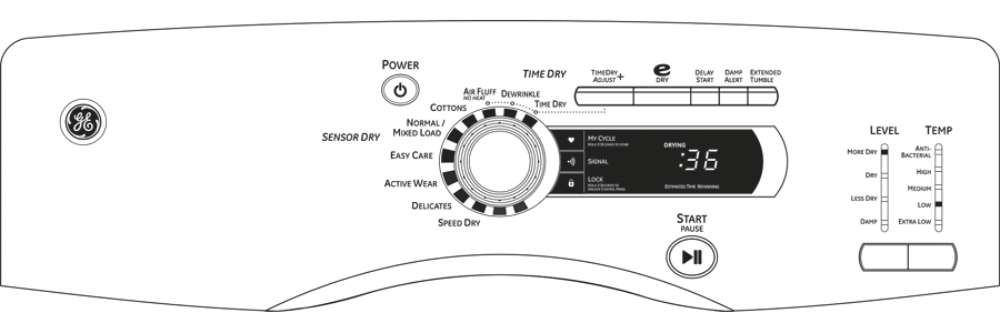 7.0 cu. ft. stainless steel capacity frontload dryer GFDN240GLWW, product image 6 of 7