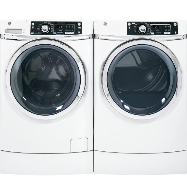 8.1 cu. ft. capacity RightHeight Design Front Load gas dryer with steam GFDR270GHWW, product image 5 of 14
