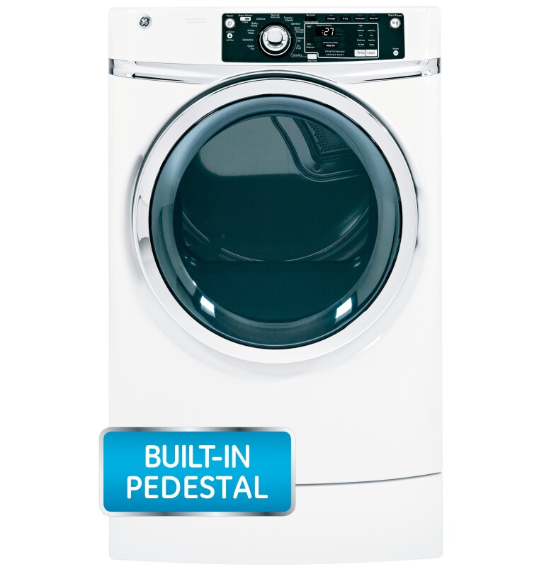 8.1 cu. ft. capacity RightHeight Design Front Load gas dryer with steam GFDR270GHWW, product image 12 of 14