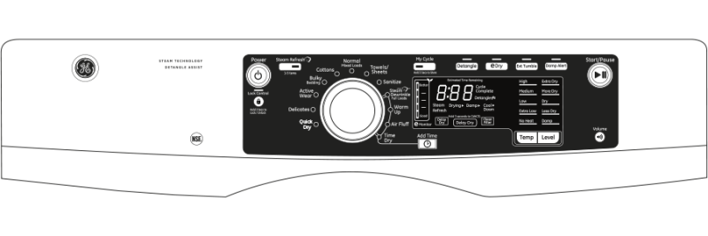 8.1 cu. ft. capacity RightHeight Design Front Load gas dryer with steam GFDR270GHWW, product image 14 of 14