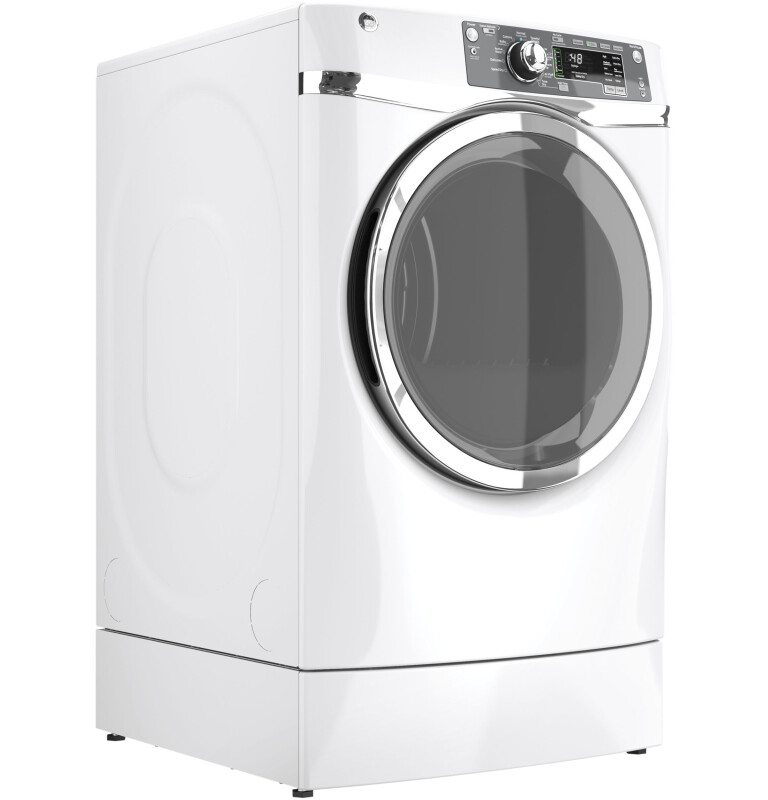 8.3 cu. ft. capacity RightHeight Design Front Load electric dryer with steam GFDR480EFWW, product image 5 of 16