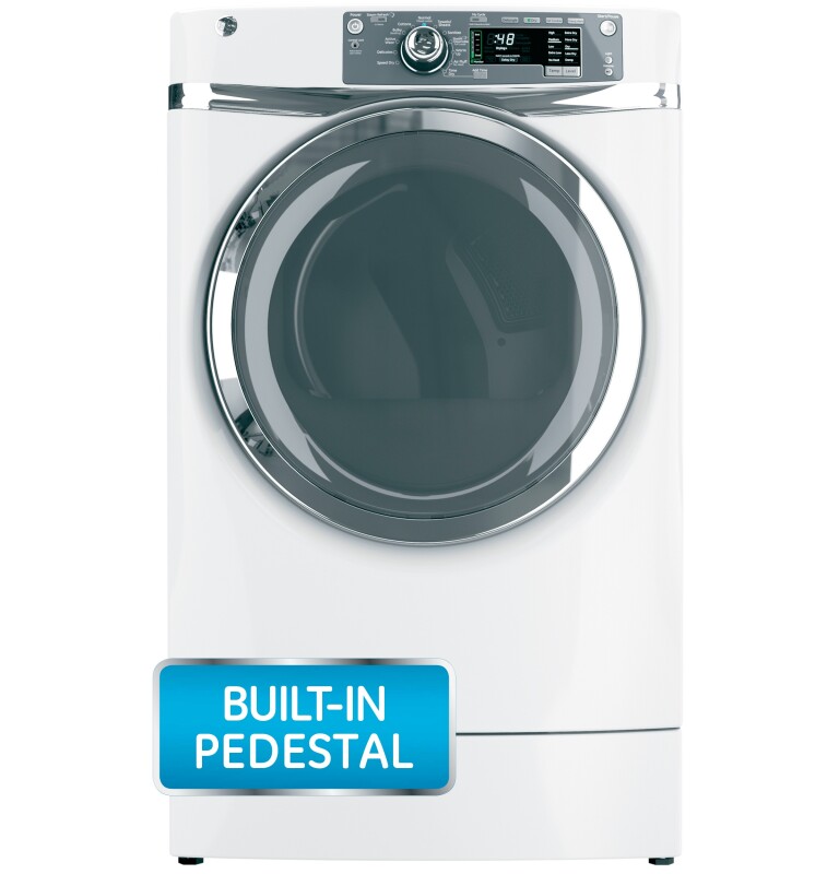 8.3 cu. ft. capacity RightHeight Design Front Load electric dryer with steam GFDR480EFWW, product image 14 of 16