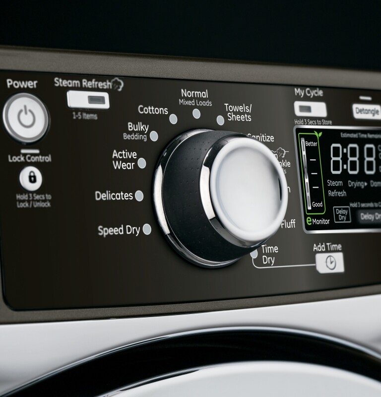 8.3 cu. ft. capacity RightHeight Design Front Load electric dryer with steam GFDR485EFMC, product image 12 of 20