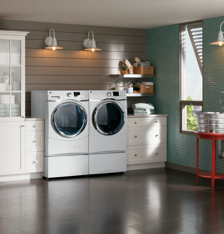 7.5 cu. ft. capacity frontload dryer with steam GFDS170GHWW