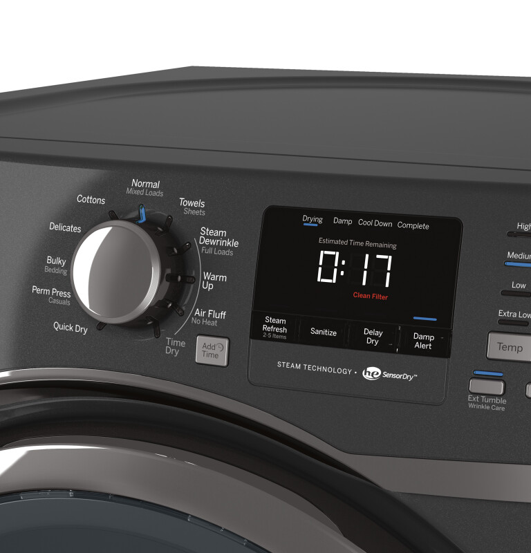 7.5 cu. ft. capacity frontload dryer with steam GFDS175EHDG, product image 8 of 15