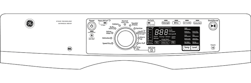 8.1 cu. ft. capacity Front Load electric dryer with steam GFDS260EFWW