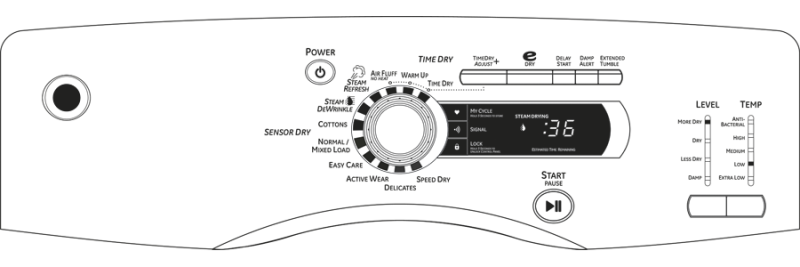 7.5 Cu.Ft. Capacity Gas Dryer with Steam GFDS355GLMV, product image 3 of 4