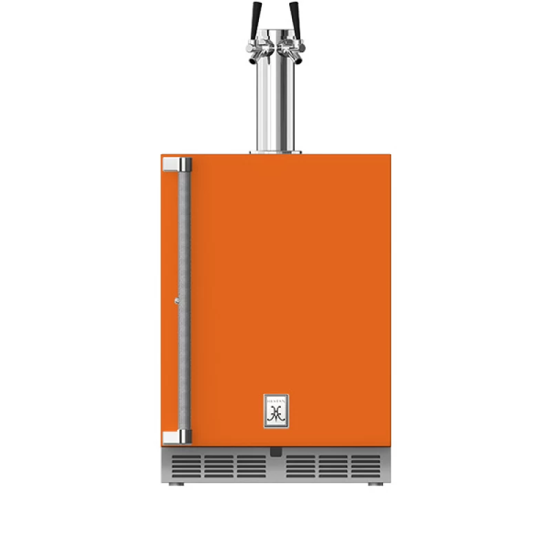 24" Outdoor Double Faucet Beer Dispenser, Solid Door with Lock GFDSL242OR