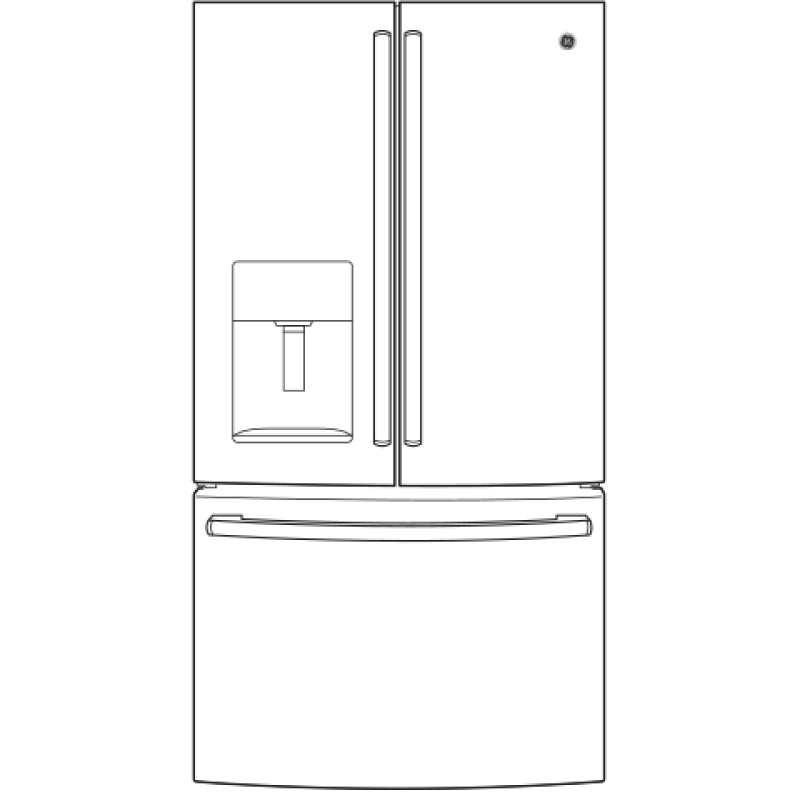 23.6 Cu. Ft. French-Door Refrigerator GFE24JGKWW, product image 13 of 14