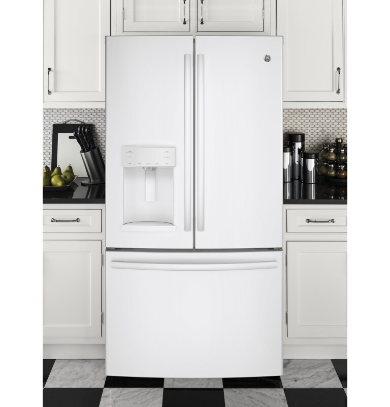 GE 25.8 Cu. Ft. French-Door Refrigerator White GFE26GGKWW Picture 1