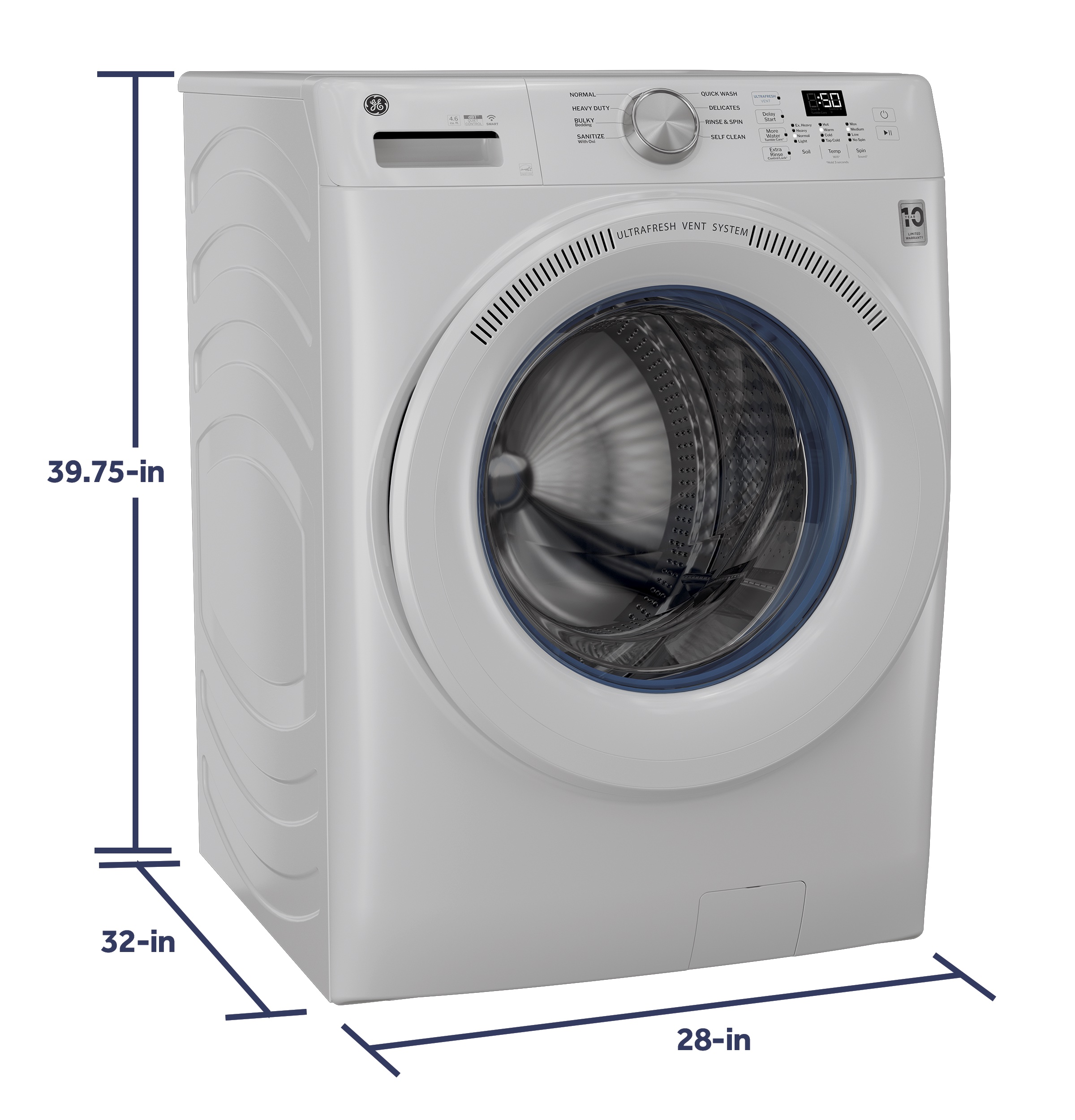 4.6 cu. ft. Capacity Smart Front Load Washer with UltraFresh Vent System with OdorBlock view 37