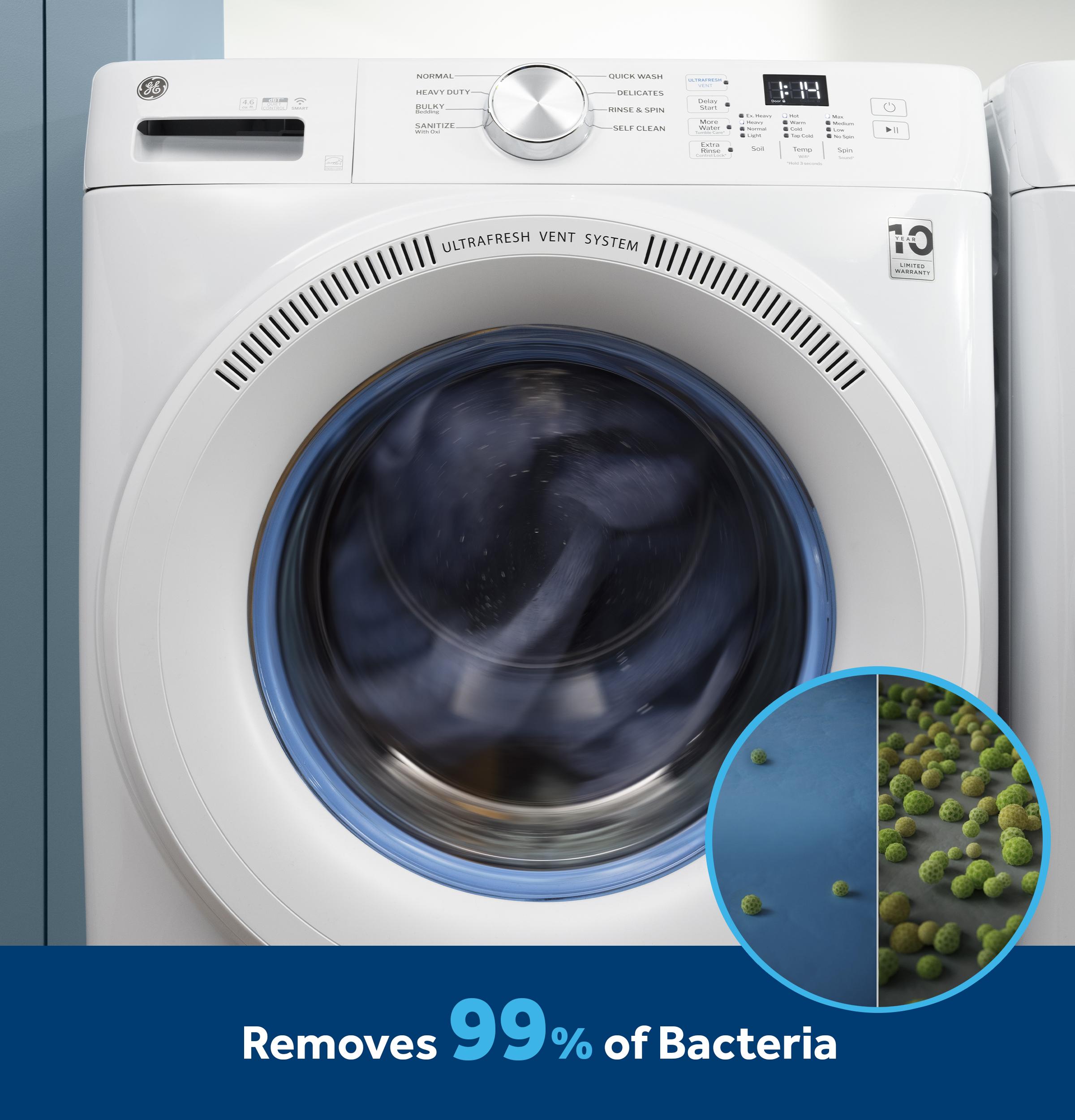 4.6 cu. ft. Capacity Smart Front Load Washer with UltraFresh Vent System with OdorBlock view 44